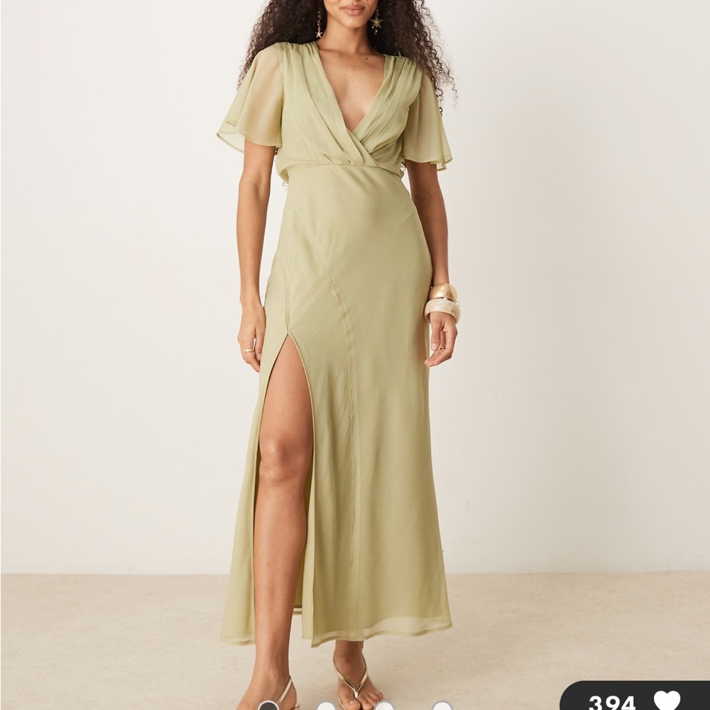 ASOS Elegant Sage Green Maxi Dress